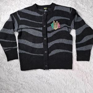 Wicked paul tazewell cardigan Striped Black Gray Gothic Size SM